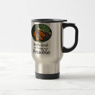 Mug De Voyage Avec Dieu toutes les choses sont papillon possible
