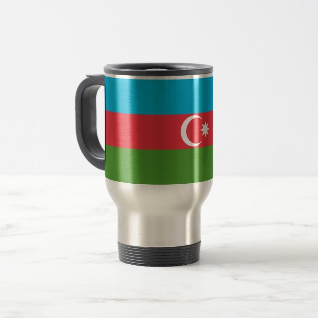 Mug de voyage avec Drapeau d'Azerbaïdjan (Devant gauche)