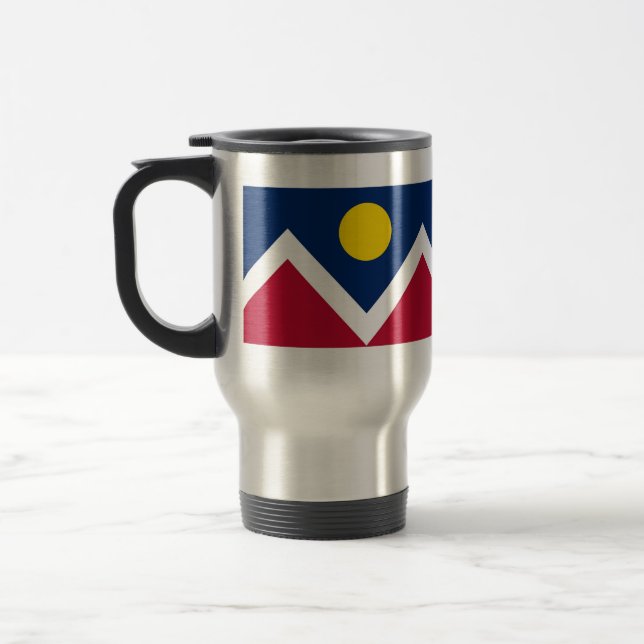 Mug de voyage avec Drapeau de Denver, Colorado - U (Gauche)