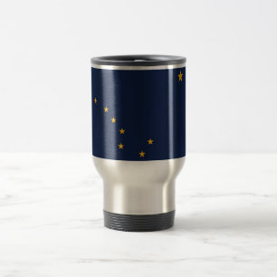 Mug de voyage avec drapeau de l'état de l'Alaska -