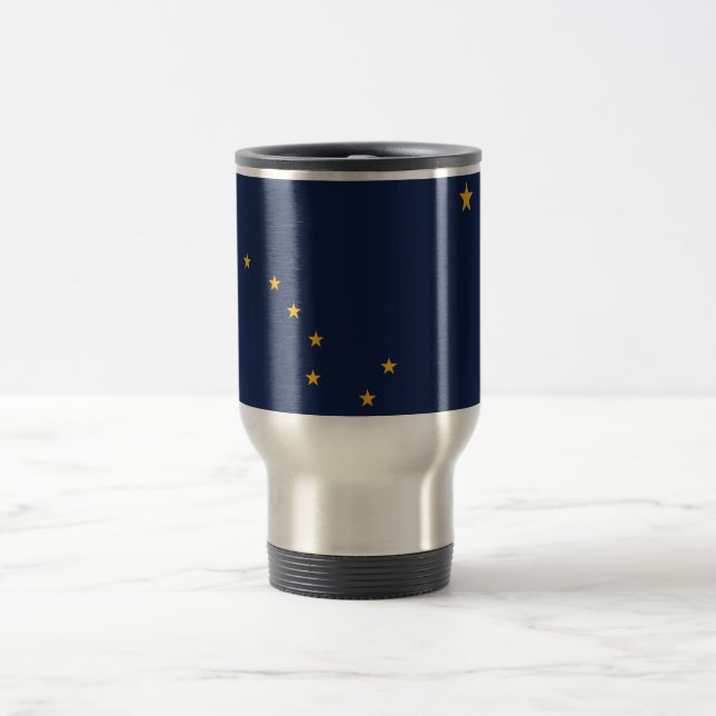 Mug de voyage avec drapeau de l'état de l'Alaska - (Centre)