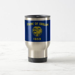 Mug de voyage avec Drapeau de l'Etat de l'Oregon -