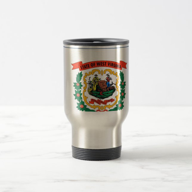 Mug de voyage avec drapeau de l'État de Virginie O (Centre)