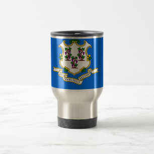 Mug de voyage avec drapeau de l'État du Connecticu