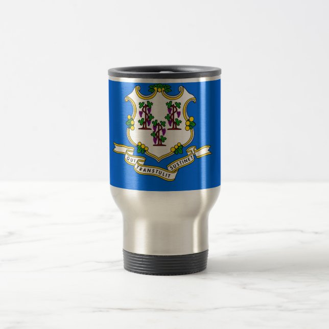 Mug de voyage avec drapeau de l'État du Connecticu (Centre)