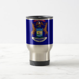 Mug de voyage avec drapeau de l'état du Michigan -