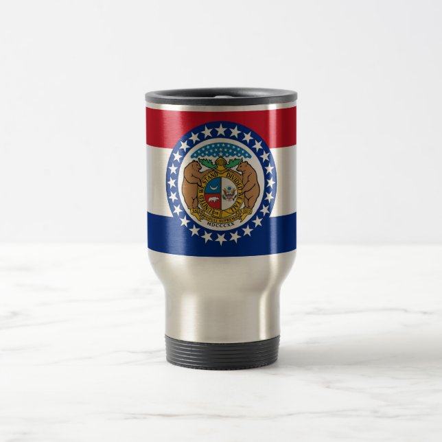 Mug de voyage avec Drapeau de l'État du Missouri - (Centre)