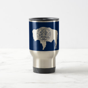 Mug de voyage avec drapeau de l'État du Wyoming -