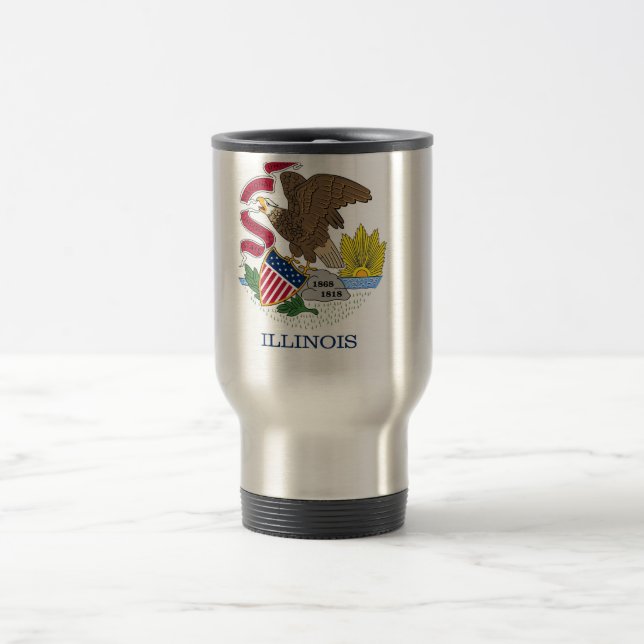 Mug de voyage avec Drapeau de l'Illinois Etat - US (Centre)