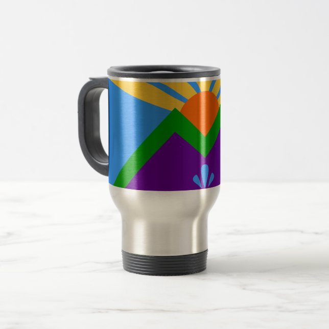 Mug de voyage avec drapeau de Manitou Springs (Devant gauche)