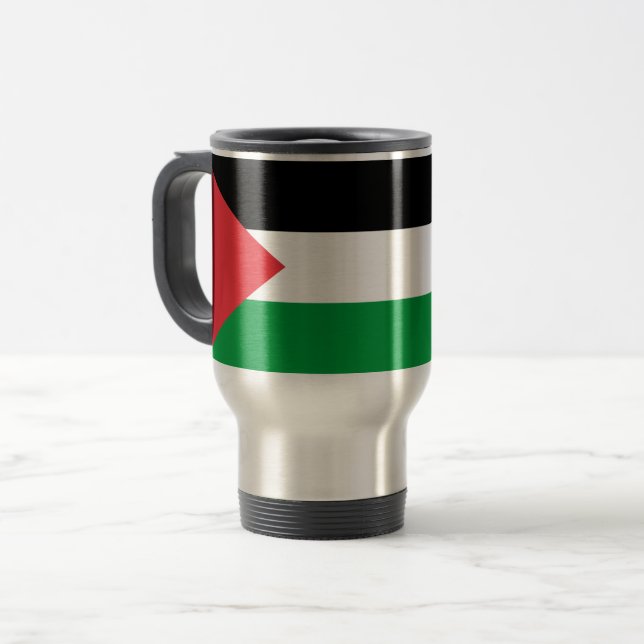 Mug de voyage avec Drapeau de Palestine (Devant gauche)