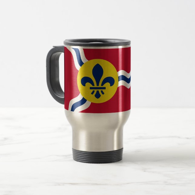 Mug de voyage avec Drapeau de Saint-Louis, Missour (Devant gauche)