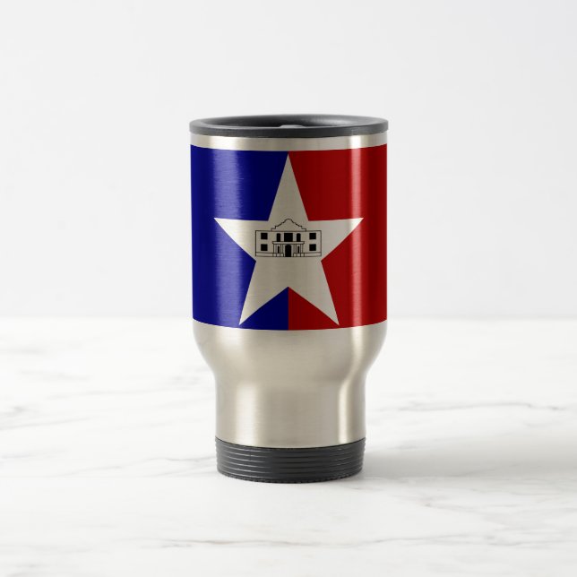 Mug de voyage avec Drapeau de San Antonio, Texas,  (Centre)