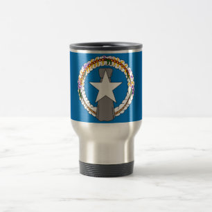 Mug de voyage avec drapeau des îles Mariannes du N