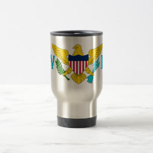 Mug de voyage avec drapeau des îles Vierges - USA