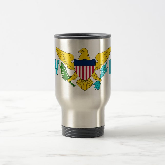 Mug de voyage avec drapeau des îles Vierges - USA (Centre)