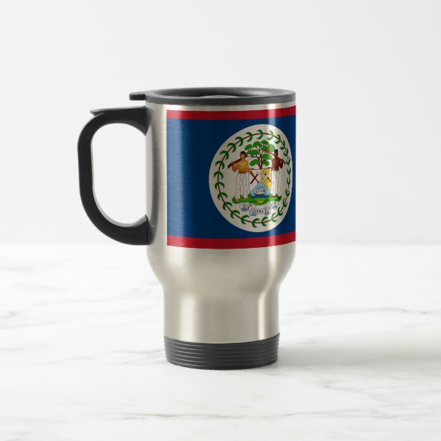 Mug de voyage avec Drapeau du Belize (Gauche)