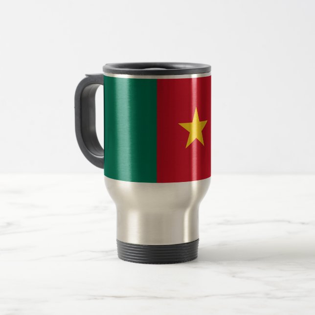 Mug de voyage avec drapeau du Cameroun (Devant gauche)
