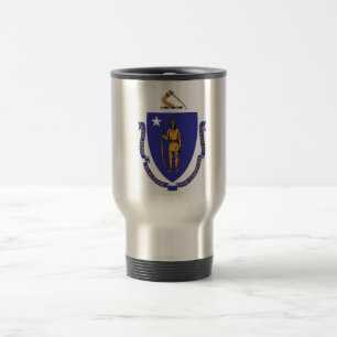 Mug de voyage avec Drapeau du Massachusetts Etat -