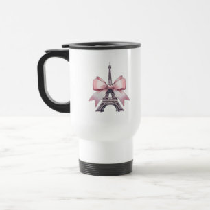 Mug de voyage avec la Tour Eiffel de Paris et un n