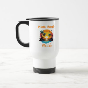 Mug De Voyage Aventure de voyage au coucher du soleil à Miami Be