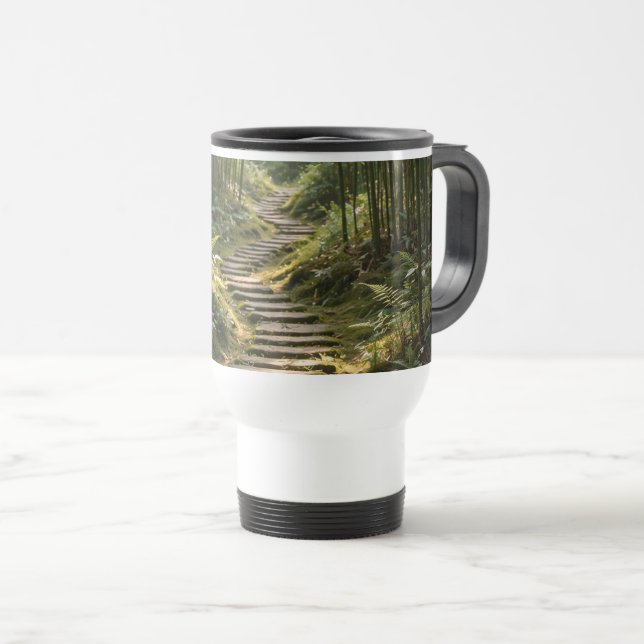 Mug de voyage Aventure sur le sentier forestier (Devant droit)