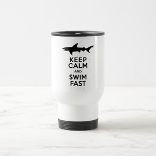 Mug De Voyage Avertissement drôle de requin - gardez le calme et