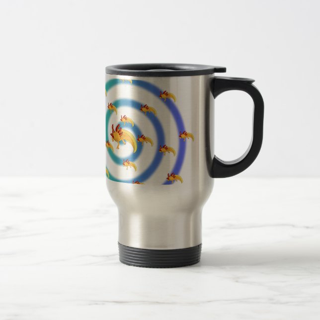 Mug De Voyage Axolotl vortex bleu (Droit)