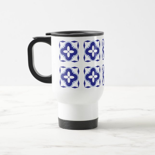 Mug De Voyage Azulejo Bleu Audacieux (Gauche)