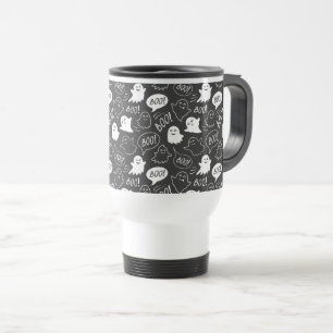 Mug De Voyage B&W Cute Doodle Halloween Motif