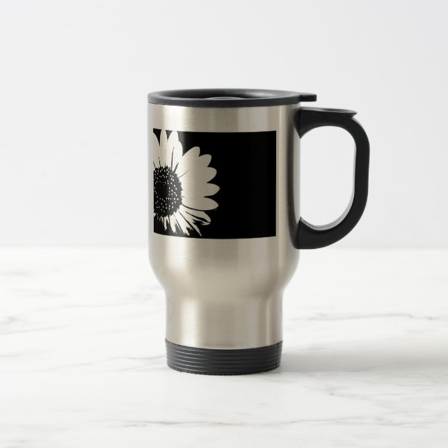 Mug De Voyage B&W Sunflower (Droit)