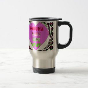 Mug De Voyage Baby Pink Hearts Hakuna Matata Baby Kids Design.p