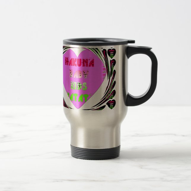 Mug De Voyage Baby Pink Hearts Hakuna Matata Baby Kids Design.p (Droit)