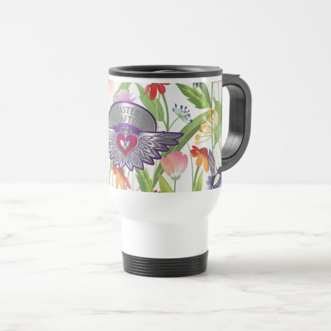 Mug De Voyage Badge de Maître Scrapbookers (Devant droit)