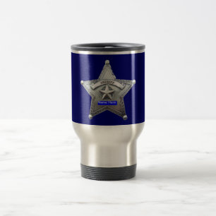 Mug De Voyage Badge Sheriff Thin Blue Line
