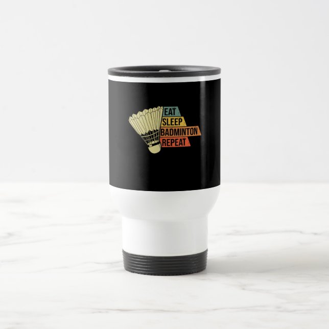 Mug De Voyage Badminton Retro Vintage (Centre)