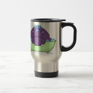 Mug De Voyage Baigner l'hippopotame pourpre