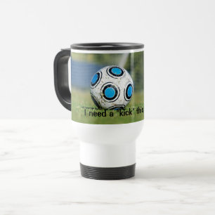 Mug De Voyage Bal de football avec objectif, besoin d'un petit c