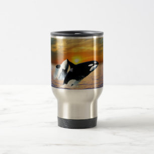 Mug De Voyage Baleines au coucher du soleil