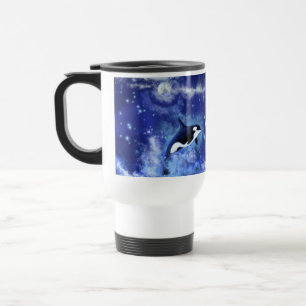 Mug De Voyage Baleines tueuses sur la Pleine lune bleue Voyage M