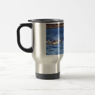Mug De Voyage Banc de dauphins communs faisant des sauts en mer
