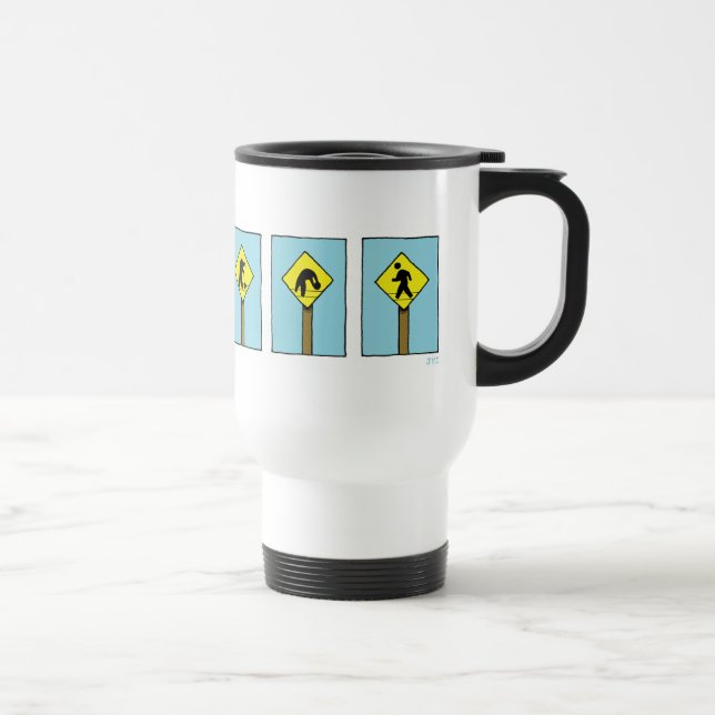 Mug De Voyage Bande dessinée de panneau de rue "Ne perds pas la  (Droite)