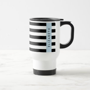 Mug De Voyage Bandes noires et blanches, Gravées, Lignes, Votre 