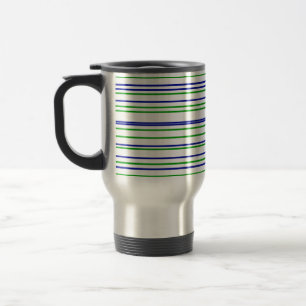Mug De Voyage Bandes vert bleu violet motif personnalisé moderne