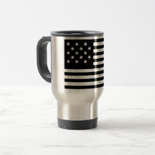 Mug De Voyage Bannière noire épangée par l'étoile drapeau améric