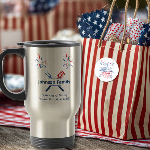 Mug De Voyage Barbecue patriotique du 4 juillet, 250e anniversai