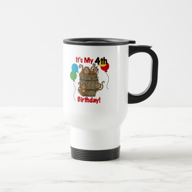 Mug De Voyage Baril des singes 4e anniversaire (Droite)