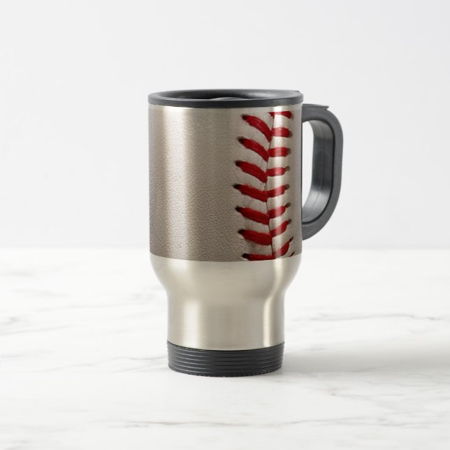 Mug De Voyage Baseball et Softball Couture Rouge (Devant droit)