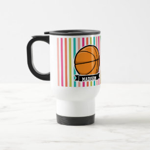 Mug De Voyage Basket-ball ; bandes colorées