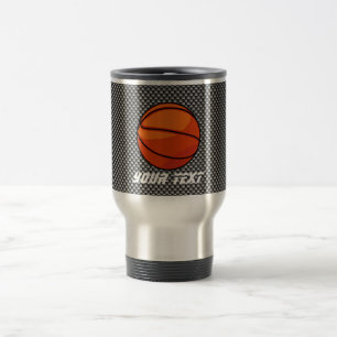 Mug De Voyage Basket-ball de regard de fibre de carbone
